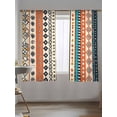 thumbnail image 5 of Bohemian Patterns Sheer Curtains 2 Panels Set Orange Seamless Stitching Lihgt Filtering Rod Pocket Voile Drape, Semi Sheer Window Curtains for Bedroom Living Room, 52"x63", 5 of 5