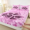 thumbnail image 3 of Feelyou 3D Pink Rose Full Size Sheets for Couple, Romantic Valentine's Day Bed Sheets, Glitter Fashion Diamond Sheet Sets, Super Cozy Room Decor, 4pcs, 3 of 7