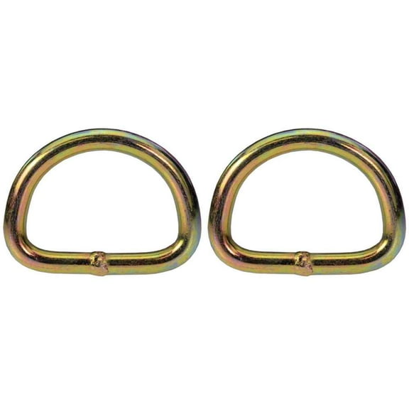 2" Wire Yellow Chrome D-Ring - 2 Pack