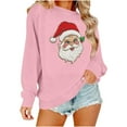 thumbnail image 4 of Fewfanhot Women's Sweatshirts Vintage Christmas Linend Sweaters Crewneck Oversized Long Sleeve Tops, 4 of 9