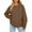 Brown, variant on Women's Fashion Solid Color Casual Long Sleeve Hoodie for Everyday Comfort and Versatile Wear with Modern Design,White,S