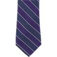 thumbnail image 1 of Club Room Cravate à Rayures Auto-Nouée pour Homme, Violet, Taille Unique, 1 of 1