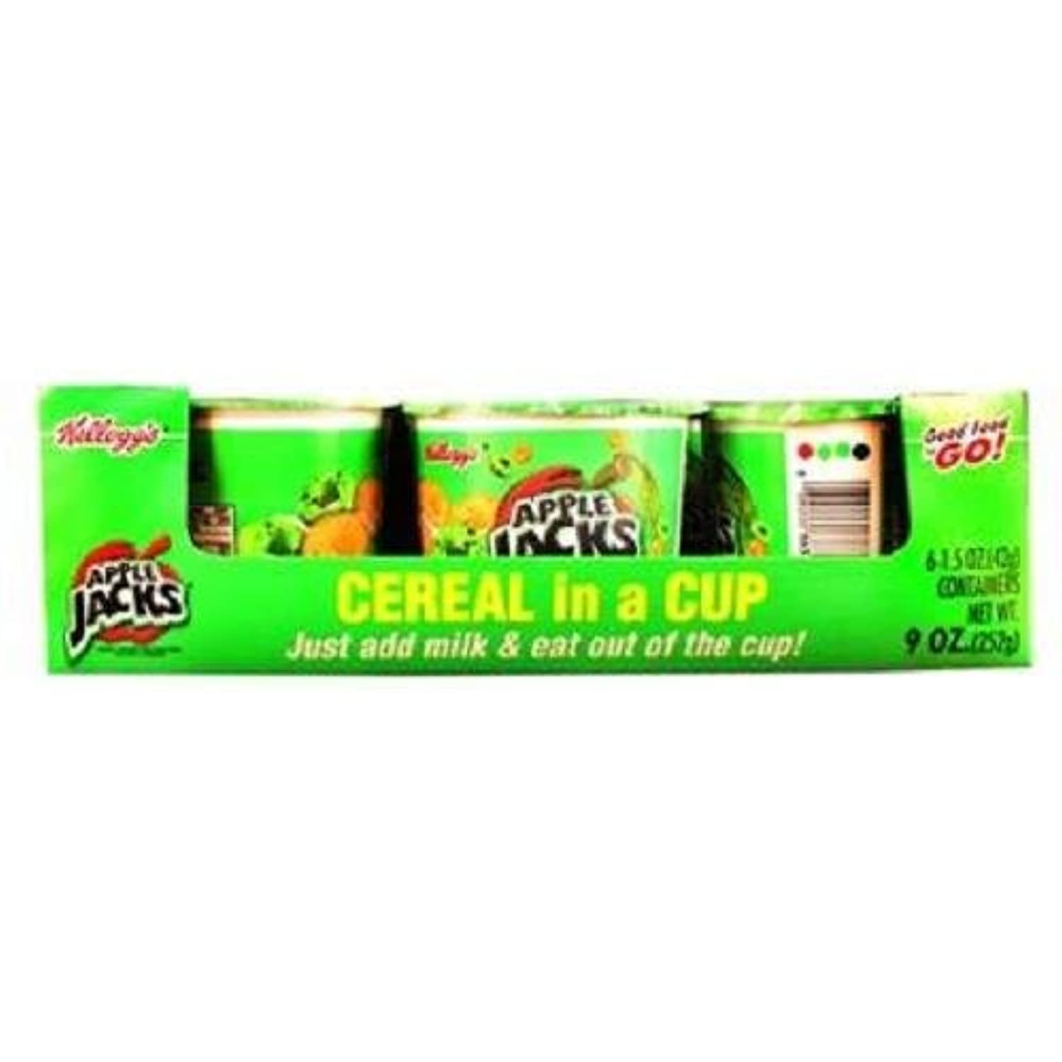 Kelloggs Cereal In Cup Apple Jacks 1.5 Oz Each ( 6 In A Pack