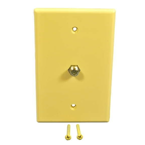 Cooper Wiring Devices Ivory Mid-Size Coax Adapter Wall Plate 2072V