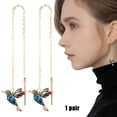 thumbnail image 2 of Pendientes De Colibrí Para Mujer, Pendientes De Enhebrador De Aleación, Pendientes Colgantes De Gota, Pendientes De Borla, Pendientes De Tuerca De Diamantes De Imitación 1 Par seitruly AP007009-01, 2 of 6