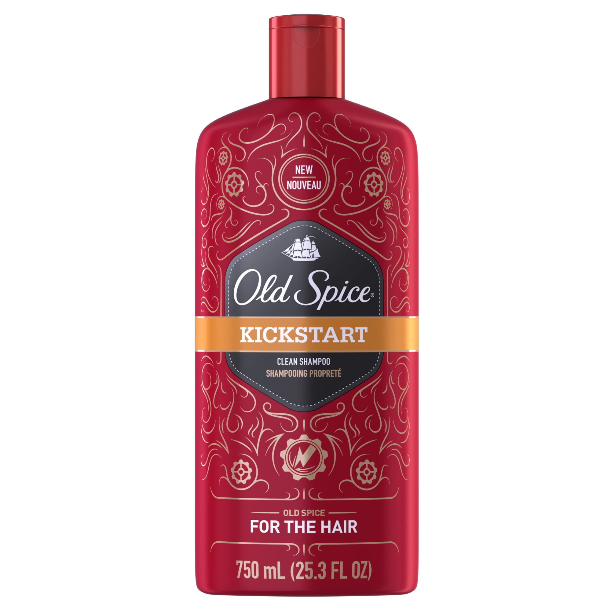Old Spice Clean Shampoo, Kickstart, 25.3 Fl Oz