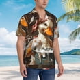thumbnail image 3 of Sikiie Cartoon Scottish Duck Print Men's Hawaiian Shirt, Summer Beach Button Pocket Short Sleeve T-Shirt,Medium, 3 of 7