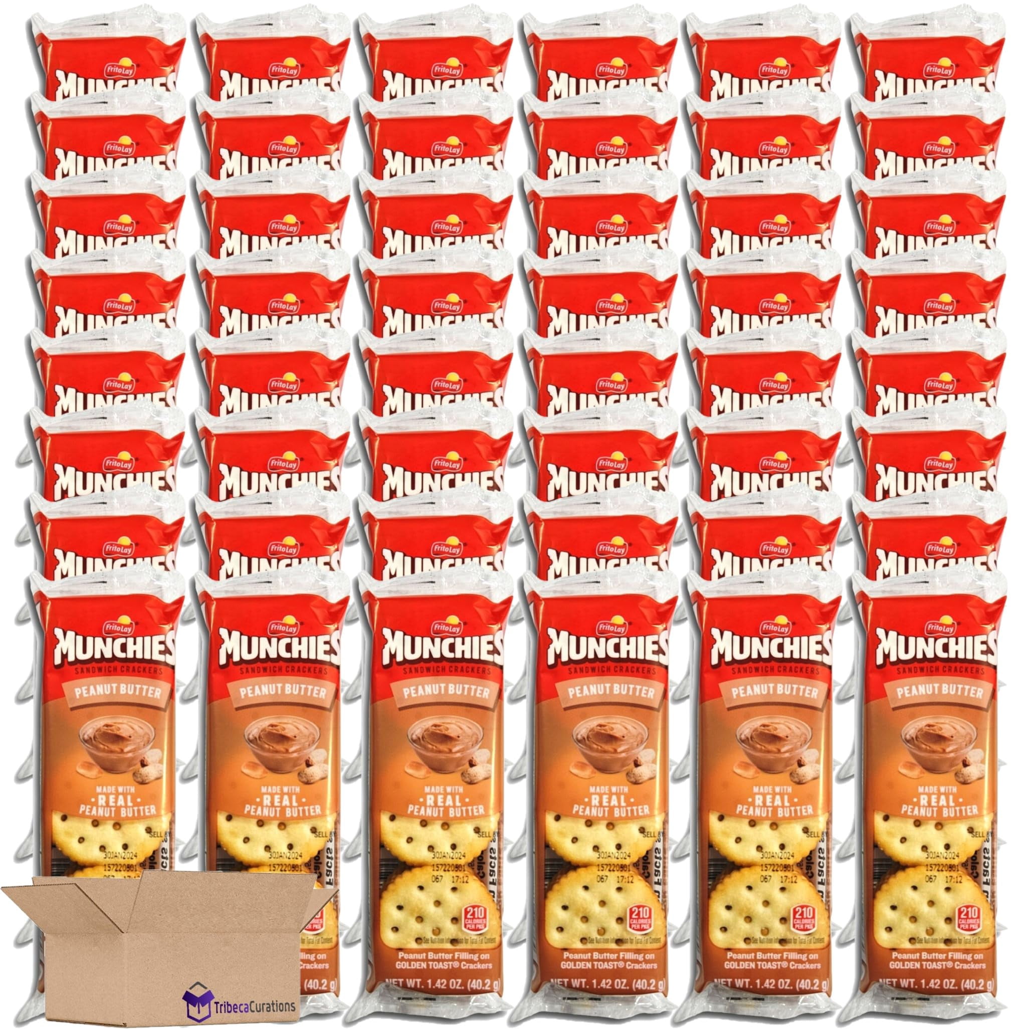 Munchies Peanut Butter Sandwich Crackers Value Pack   | 8 Count Box | Pack of 6 (48 Total Sleeves)