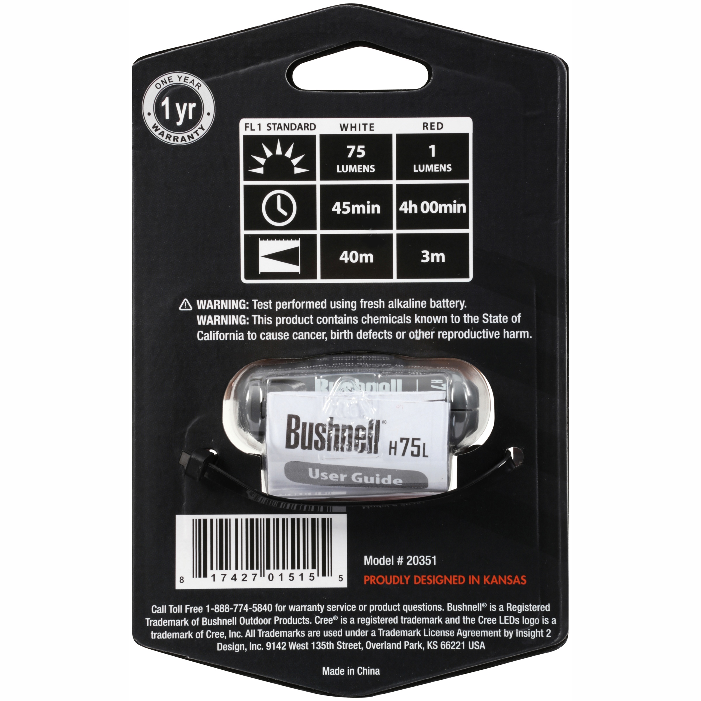 Bushnell® H75L Multi-Color Hat Light with Battery - image 3 of 5