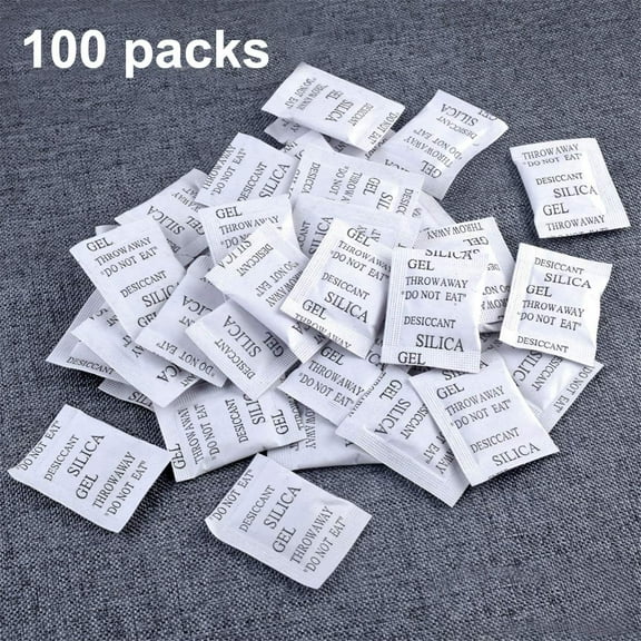 100PCS 1 Gram Safe Desiccant Packs, Premium Silica Gel Packets, Desiccant Moisture Absorbers for Storage White