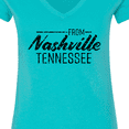 thumbnail image 4 of Inktastic From Nashville, Tennessee State Capital Distressed Text Women's V-Neck T-Shirt, 4 of 5