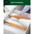 thumbnail image 3 of Royal Craft Wood Expandable Bamboo Drawer Dividers – 4-Pack Adjustable Organizer Separators for Kitchen, Bedroom, Dresser, Bathroom, Cabinet & Office Storage (17–22", Natural), 3 of 6