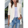 thumbnail image 4 of Cárdigan Abierto para Mujer, 3/4, Drapeado, Punto Suave, Color Albaricoque, Talla XL, 4 of 7