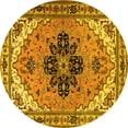thumbnail image 1 of Ahgly Company Indoor Round Persian Yellow Traditional Area Rugs, 5' Round, 1 of 4