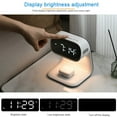 thumbnail image 4 of Digital Alarm Clock with Wireless Fast Charging Station 15W Touch Smart Bedside Lamp, 3-Color Night Light for Living Room, Bedside, Heavy Sleepers (White + No Adapter), Home Holiday Gift, 4 of 5
