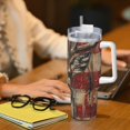 thumbnail image 6 of Fotbe American Flag Deer Art Pattern 40oz Ice Bully With Handle And Straw Stainless Steel Vacuum Insulated Cup And 2 In 1 Straw Lid, 6 of 8