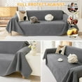 thumbnail image 6 of Cat-Scratch Resistant Couch Cover, Waterproof Sofa Cover for 3 Cushion Couch Washable, Pet Friendly Couch Protectors Anti Slip Thickened Love Seat Slipcovers for Dogs Pets, 71" x 118", Grey, 6 of 11