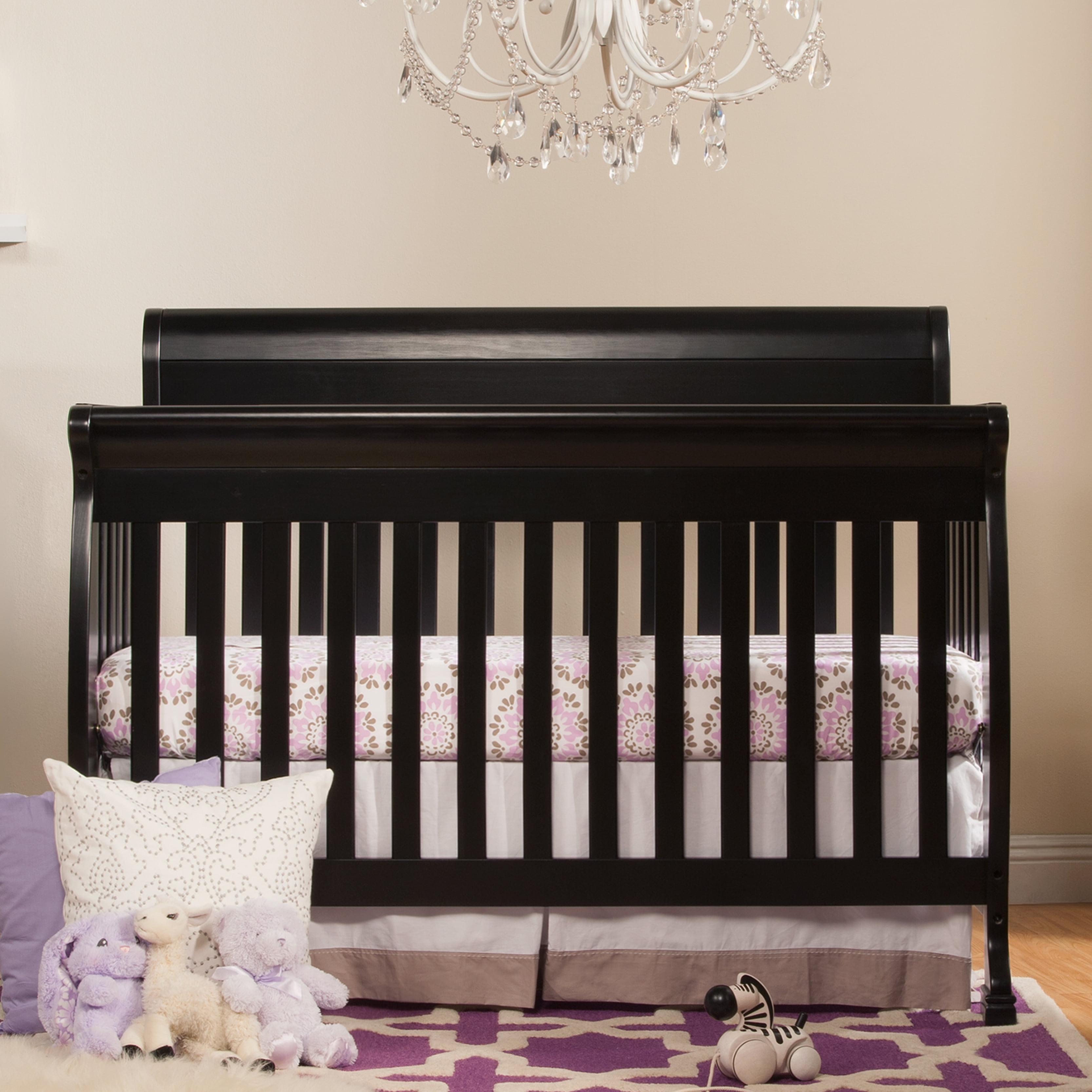 DaVinci Baby Kalani 4-in-1 Convertible Crib in Ebony Black, Greenguard Gold Certified