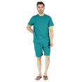 thumbnail image 5 of Inkmeso Solid Cotton 2 Pc Nightwear Set Summer Shorts and Tshirt Set For Men Sleepwear Classic Pajama Set, 5 of 8