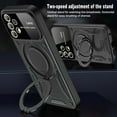 thumbnail image 4 of Case for Samsung Galaxy A32 5G with Magnetic Attraction 360° Ring Stand Cover for Samsung Galaxy A32 5G with Screen Camera Protector Hard PC TPU Case Green, 4 of 7