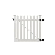 4ft x 4ft Premium Vinyl Classic Picket Gate with Powder Coated Stainless Steel Hardware