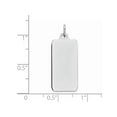 thumbnail image 5 of 925 Sterling Silver Rhodium-plate Engraveable Rectangle Polish Front, Satin Back Disc Charm Pendant, 5 of 5