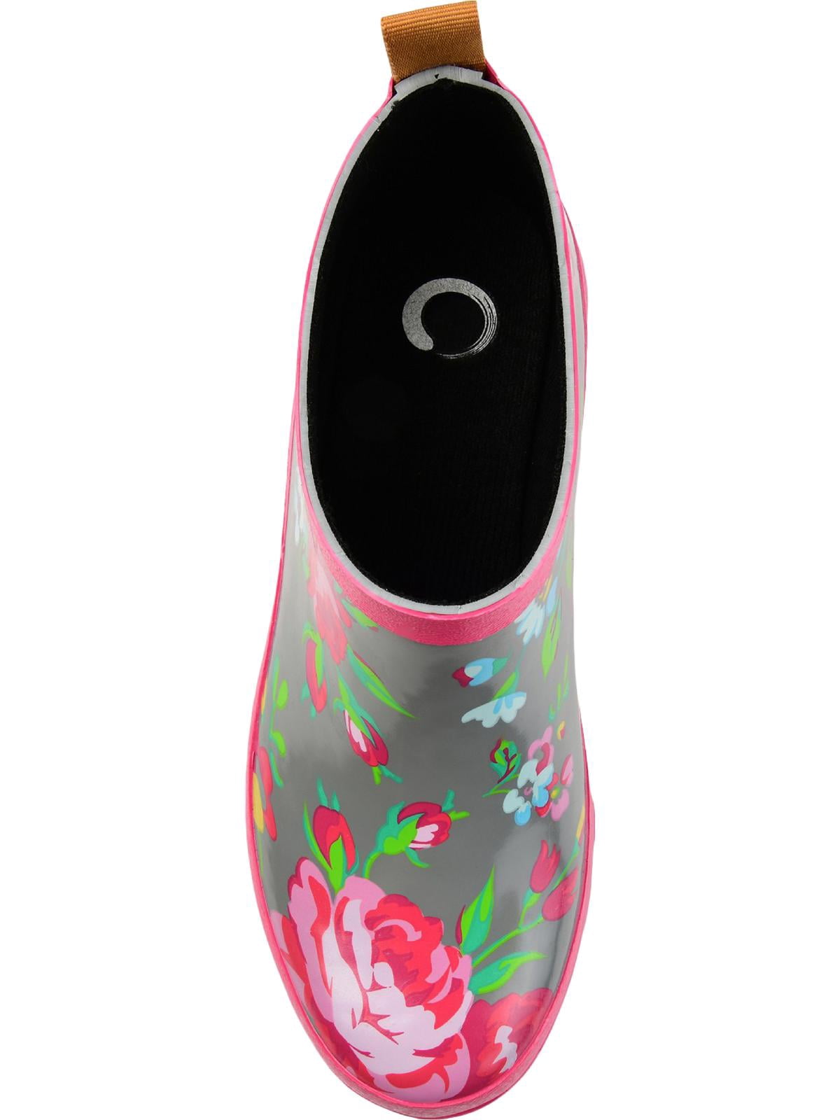 Women's Journee Collection Rainer Rain Boot Grey Floral Rubber 9 M