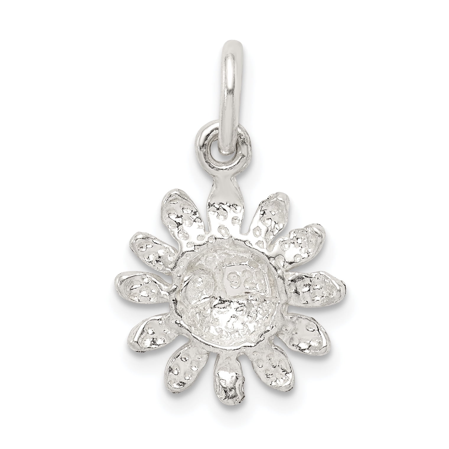 925 Sterling Silver Solid Polished Floral Charm Pendant Necklace Measures 21x14mm Wide - Bead Charm for Women