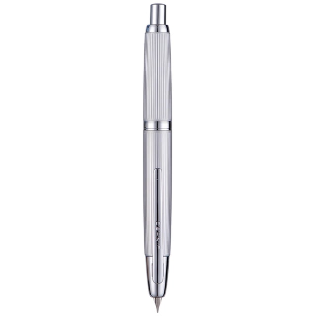 Pluma estilográfica Jinhao con punta retráctil XF de 10 pulsaciones con caja plateada