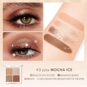 FOCALLURE 4 Colors Matte Glitte Eyeshadow Palette, Long Lasting Waterproof Makeup Pallet Cosmetics Gift,#3 yysy Mocha Ice