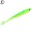 thumbnail image 2 of 6Pcs Soft Plastic Fishing Lures - T-Tail Grub Worm Baits in Green (Fish Tackle Accessory), 2 of 8