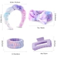 thumbnail image 4 of Spa Headband Wristband Set with Hair Clips – Puffy Makeup Headband for Women, Face Washing, Facial Mask, Shower Accessories, Gifts for Teen Girls, 4 of 8