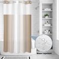 thumbnail image 2 of No Hook Shower Curtain, Beige White Ombre Shower Curtains for Bathroom with See Through Top Window, Modern Gradient Abstract Art Waterproof & Washable Bath Curtain Stand Up Stall 36"x72", 2 of 9