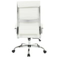 thumbnail image 6 of LeisureMod Benmar High-Back Mid-Century Modern Swivel Leather Office Chair in White – Ergonomic Executive Desk Chair with Adjustable Height, Tilt, and 360-Degree Swivel for Home and Office Comfort, 6 of 8