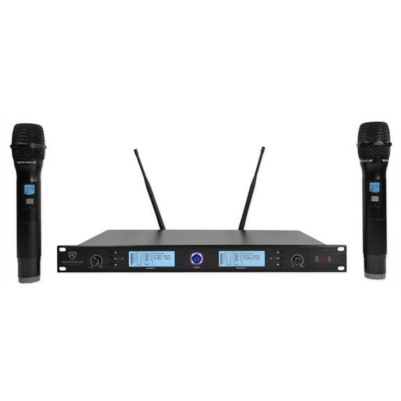 Rockville RWM3300UA 200 Channel UHF Wireless Dual HandHeld Microphone Mic System