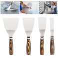 thumbnail image 1 of 4Pcs Stainless Steel Putty Shovel Set With Wood Color Handles For Drywall Repair - Random color, 1 of 7