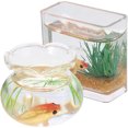 thumbnail image 2 of Shisuyan 2Pcs Wear-resistant Miniature Fish Tanks Desktop Fish Tank Models Glass and Plastic Doll Fish Bowls Decors, 2 of 8