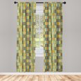 thumbnail image 3 of Ambesonne Beach Curtains, Flip Flops Vintage Summer, Pair of 28"x84", Multicolor, 3 of 5