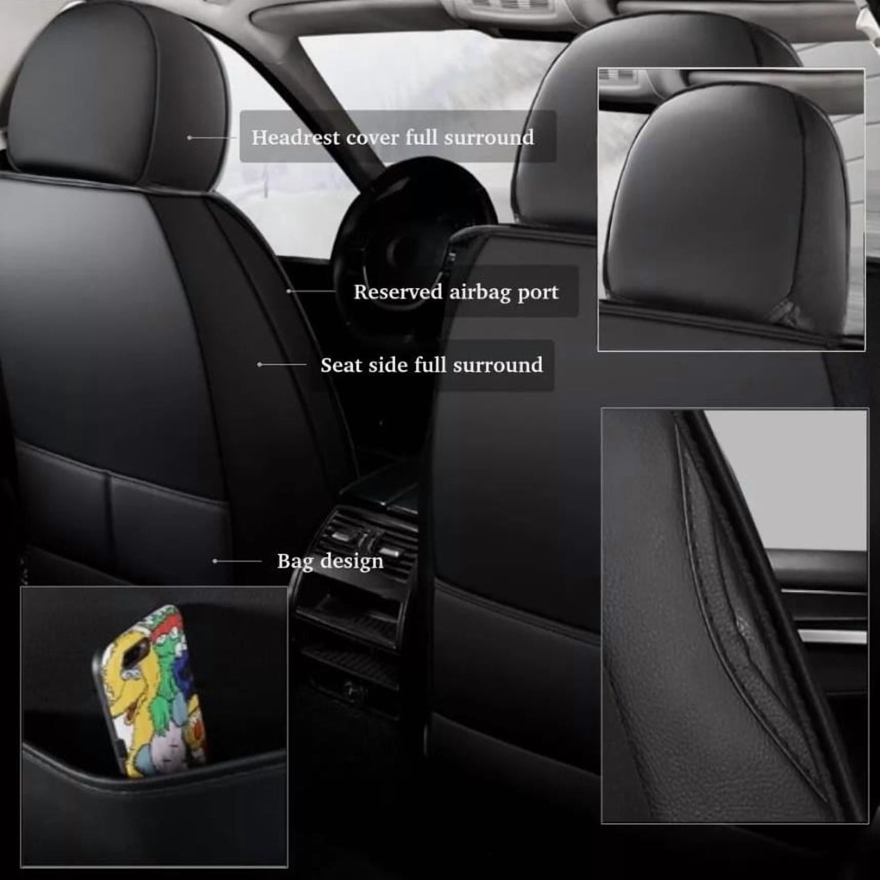WRWolf Car Seat Covers Custom Fit for Jeep Cherokee 2014-2024 2025 Seat Covers Full Set Waterproof Leather Automotive Seat Covers Protector (5Seats,Black&Gray)
