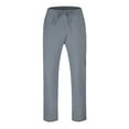 thumbnail image 3 of Ketyyh-chn99 Mens Business Casual Pants Relaxed Fit Lounge Pants Yoga Beach Pant Straight Leg Casual Linen Pants Gray,L, 3 of 5