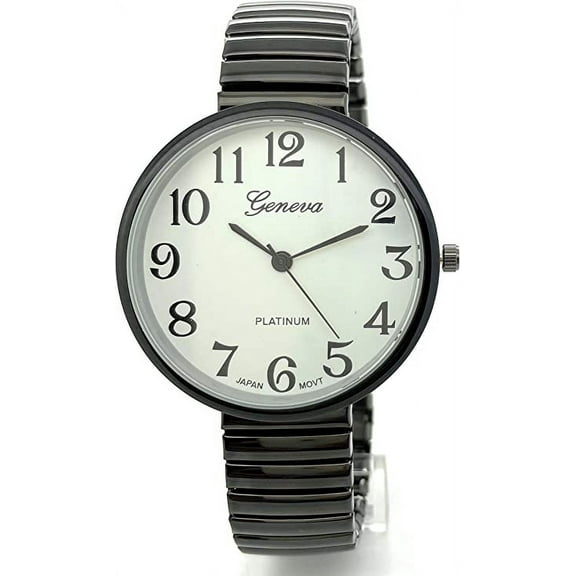 Mens Ladies Jumbo Big Numbers Stretch Elastic Band Fashion Watch