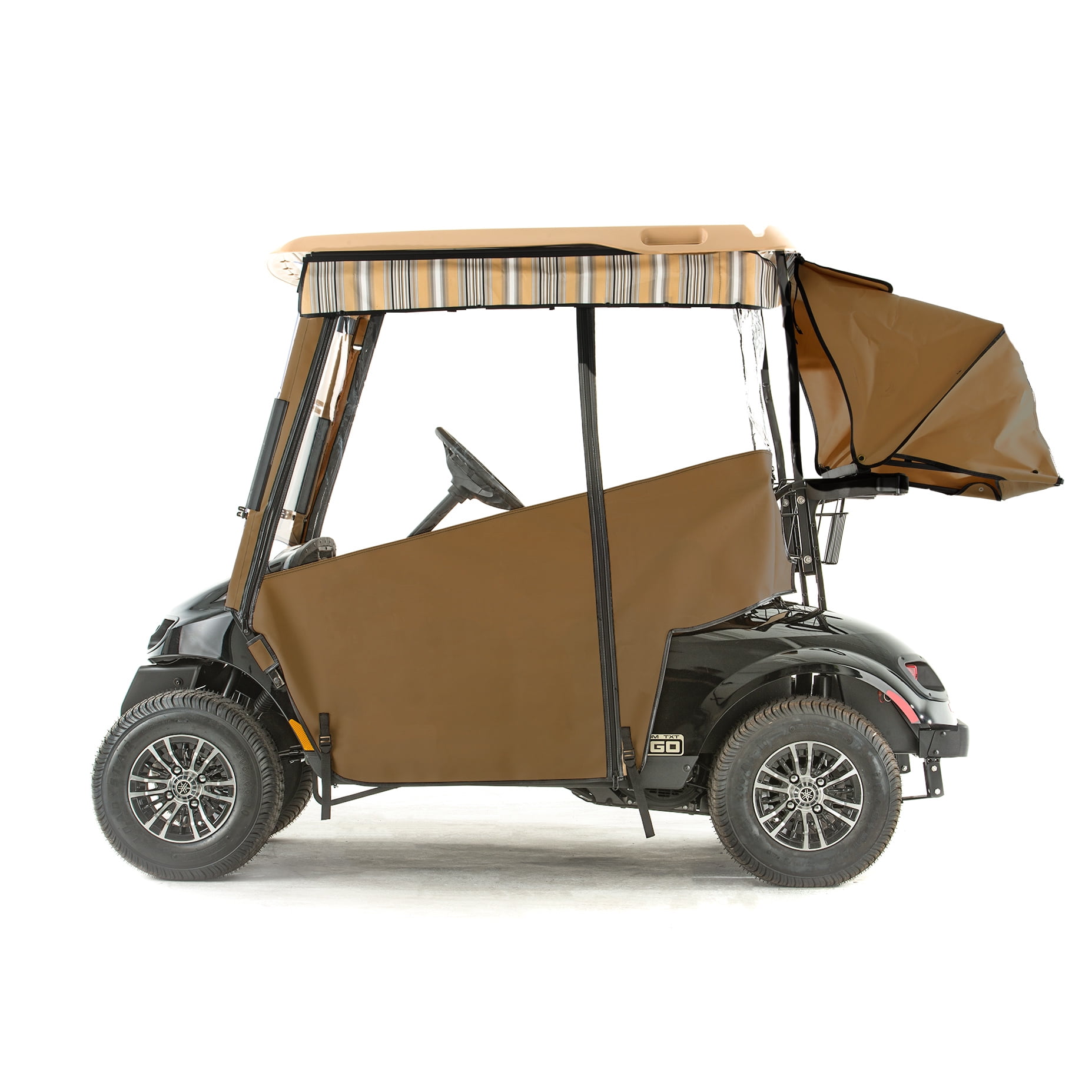 EZGO TXT48 Golf Cart PROTOURING Sunbrella Track Enclosure Cocoa