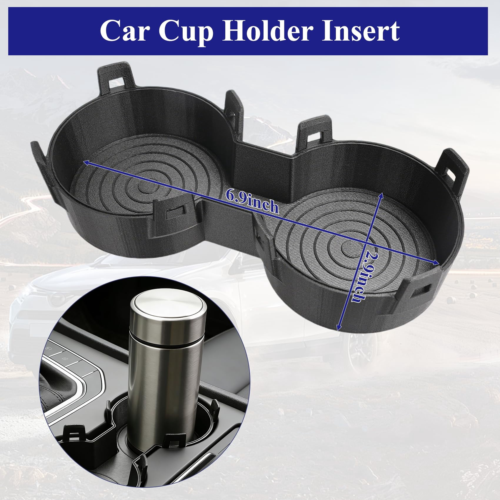 Cup Holder Replacement for Jetta A6 2011-2016, Center Console Drink Holder Insert, Interior Organizer Accessory for Vehicle Cabin
