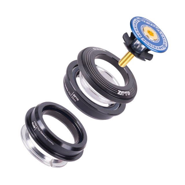 Eigraketly Auriculares para bicicleta, rodamiento de 44mm, horquilla recta cónica para bicicleta de montaña, rodamiento de contacto Angular integrado, Ciclismo azul Eigraketly OD0251-01