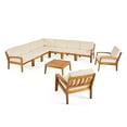 thumbnail image 7 of Wilcox Outdoor 10 Piece Sectional Sofa Set with Cushions, Teak, Beige, 7 of 7