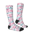 thumbnail image 3 of Balery Pink Striped Flamingo Fun Novelty Socks Men'S Women'S Crew Socks Funny Crazy Novelty Socks Quirky And Cool Socks, 3 of 9
