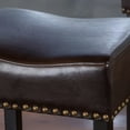 thumbnail image 3 of Of 2 26" Backless Counter Stools In Brown, Bonded Leather Seating, Comfortable Cushions, 2 Seat, Cushion, Hardwood Construction, 3 of 4