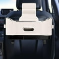 thumbnail image 6 of lacooooppia Auto Seat Back Organizer Tissue Holder Car Organizer Road Trips with Hooks Hanger Car Tissue Holder Backseat Water Cup Holder White, 6 of 8