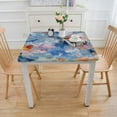 thumbnail image 3 of nygtbtfer Pink Blue Tablecloth, Fitted Table Cover with Elastic for Tables, Contemporary Abstract Art Oil Painting Table Cloth Outdoor Indoor Dinning Party Tablecloths, 3 of 7