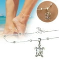 thumbnail image 2 of BAYAIXZ Clearance Women's Creative Beach Anklet, Turtle/Daisy/Bell 925 Sterling Silver Anklet Chain Summer Beach Barefoot for Women Gold Jewelry Gifts (Silver,One Size), 2 of 5
